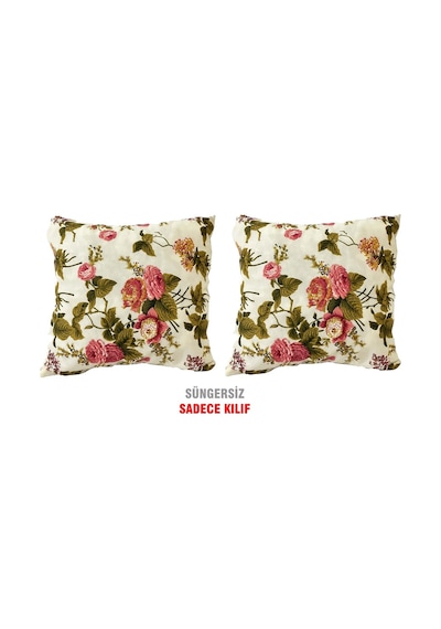 Kırlent Yastık Kılıfı Vip Kılıf 2 Adet-43X43 Cm(Ingiliz Gülü) (525115930)