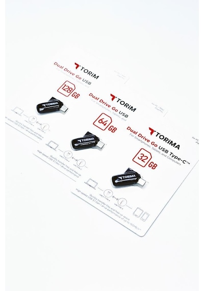 Torima Siyah 128gb Çift Sürücülü Usb-type-c Otg