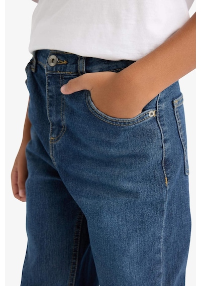 Defacto Erkek Çocuk Straight Fit Düz Paça Jean Pantolon F0455a825aunm35 Mavi