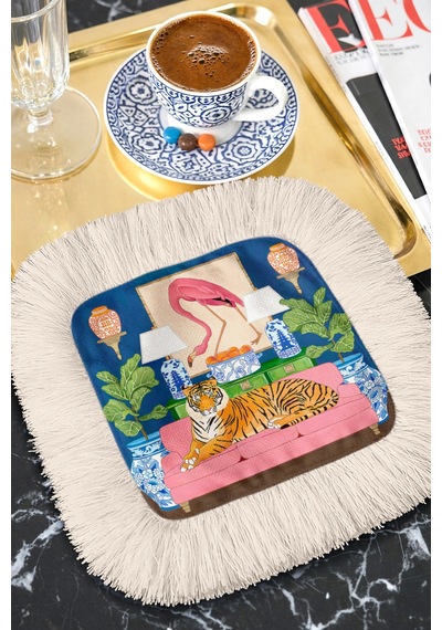 Lüks Kaplan Desenli Saçaklı Sunum Peçetesi - Flamingo Retro Lacivert Pembe Bardak Altlığı Mendil Soluk Toprak Fu Şya Lüks Kaplan Desenli Saçaklı Sunum Peçetesi - Flamingo Retro Lacivert Pembe Bardak Altlığı Mendil Soluk Toprak Fu Şya