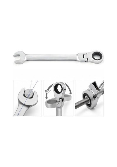 Fıxmax Mafsallı Cırcır Kombine Anahtar 8 Mm
