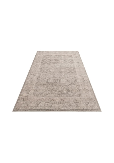 Shiraz Shr 01 Grey Vintage Eskitme Tarzı Yumuşak Dokulu Salon Halısı Oturma Odası Halısı Gri