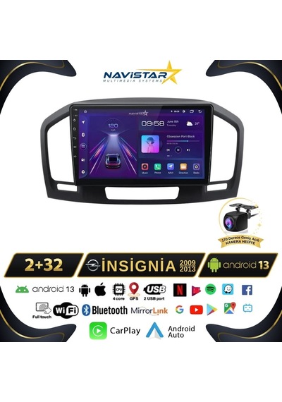 Opel İsignia 2009-2013 Model 2+32gb Android 13 Kablosuz Carplay