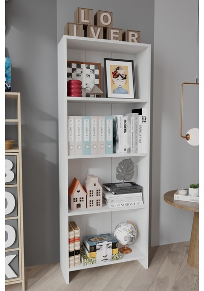 Sahra 5 Raflı Modern Kitaplık Çok Amaçlı Dekoratif Raf Ünitesi Ofis Ve Ev Kullanımı-beyaz Beyaz Sahra 5 Raflı Modern Kitaplık Çok Amaçlı Dekoratif Raf Ünitesi Ofis Ve Ev Kullanımı-beyaz Beyaz