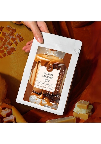 Mim And More Salted Caramel Coffee Tuzlu Karamel Aromalı Kahve Çekirdek Kahve 200 G