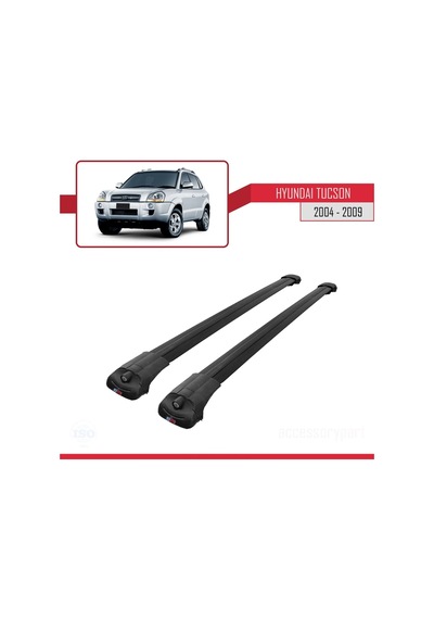 Hyundai Tucson Jm 2004-2009 Arası İle Uyumlu Ace-1 Ara Atkı Tavan Barı Siyah