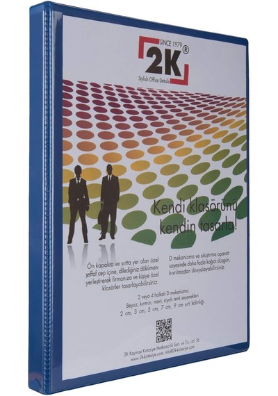 Tr Evrak Sunum Tanıtım Firma Klasörü A4 Pvc 2 Cm 4 Halkalı 150 Yaprak Kapasiteli Ring Binder File 25,5x32 Cm. Mavi Diğer