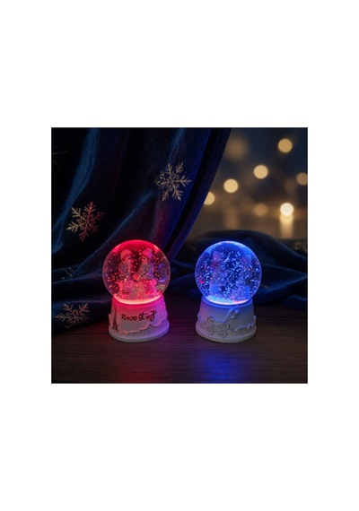 5 Adet Love Story Işıklı Mini Kar Küresi Cam Küre Polyester Taban, Işıklı Mini Snow Globe, Sevgili Çift Figürlü Hediye