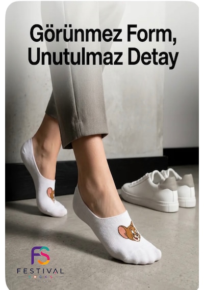 Festival Socks 5 Çift Kadın Görünmez Çorap Pamuklu No Show Babet Çorap Kaymaz Günlük Sneaker Çorabı 36-41 Beyaz Festival Socks 5 Çift Kadın Görünmez Çorap Pamuklu No Show Babet Çorap Kaymaz Günlük Sneaker Çorabı 36-41 Beyaz