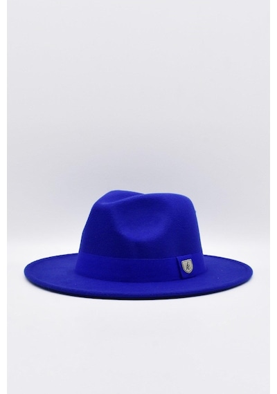 Külah Erkek Ayarlanabilir Saks Mavi Fedora Şapka - Mor Saks