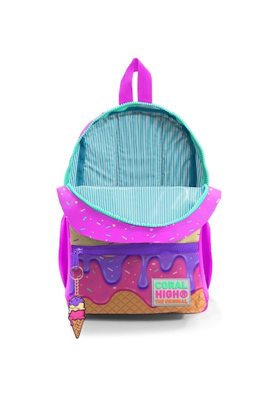 Minik Yuva Sırt Çantası Pembe Rengarenk Dondurma Desenli İki Bölmeli 23531 Minik Yuva Sırt Çantası Pembe Rengarenk Dondurma Desenli İki Bölmeli 23531