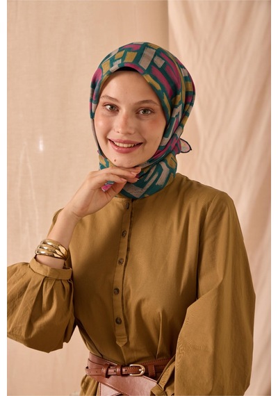 Silk Home Soft Eşarp 73096-21 Yeşil, Hardal, Pembe, Vizon