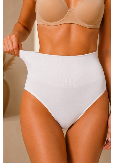 Fit Women Kadın Toparlayıcı Yüksek Bel Esnek Beyaz Külot