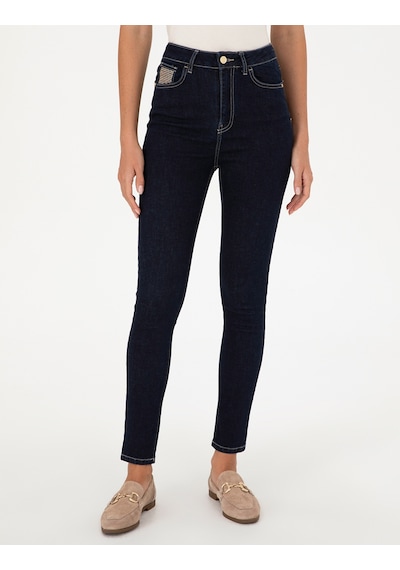 Pierre Cardin Kadın Koyu İndigo Jean Pantolon 50291382-vr089 İndigo