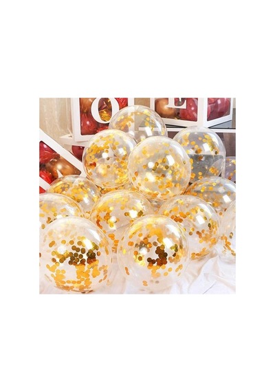 Metalik Sarı Gold Konfetili Balon Sarı