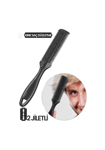 Mey İthalat 2 Jiletli Kırık Saç Sakal Düzletme İnceltme Tarağı 716861
