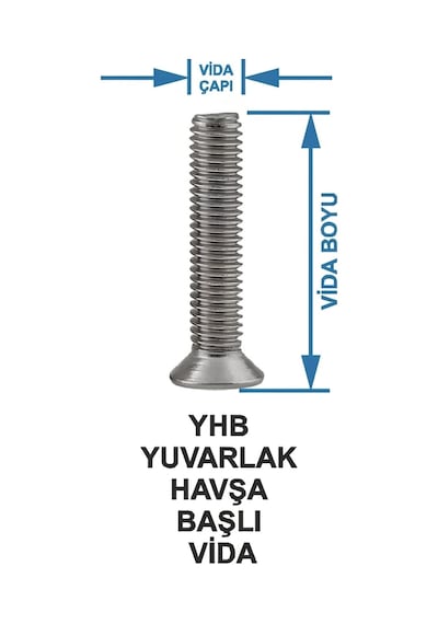 M5x10mm Yhb Vida Dın965 Yıldız Havşa Başlı Vida 10 Adet Diğer