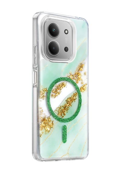 Onegif Xiaomi Redmi 15c 4g Lotus Simli Magsafe Kapak - Yeşil - 100 0