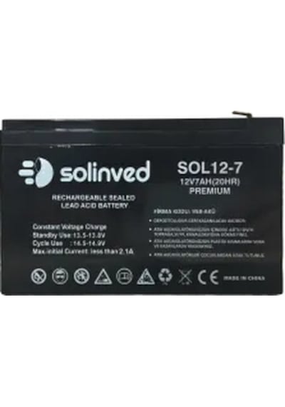 Solinved 12v 7ah Ups Ve Alarm Aküsü Premium