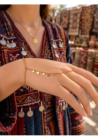 Aurelia Dots Luxe Bracelet Yuvarlak Plaka Detaylı Şahmeran Bileklik Çok Renkli