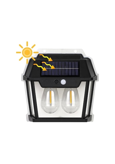 Solar Outdoor Lamba Siyah