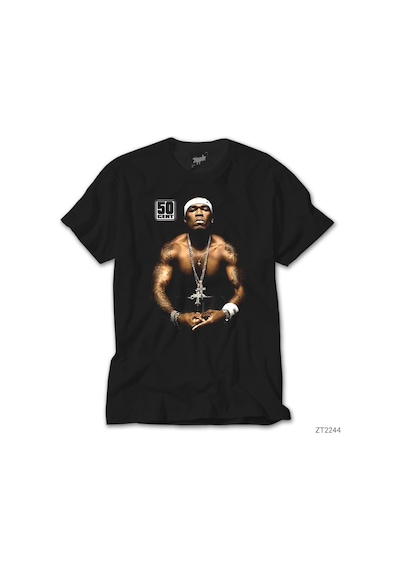 50 Cent With Tattoos Siyah Tişört Siyah
