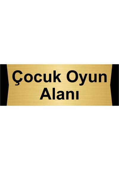 Çocuk Oyun Alanı 5x20cm Altın Renk Metal Yönlendirme Levhası