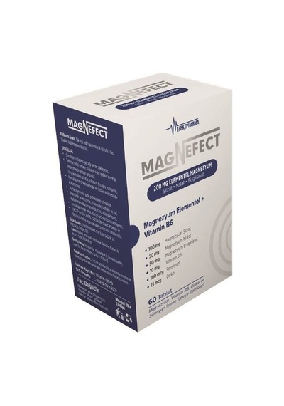 Magnefect 200 Mg Elemental Magnezyum 60 Tablet