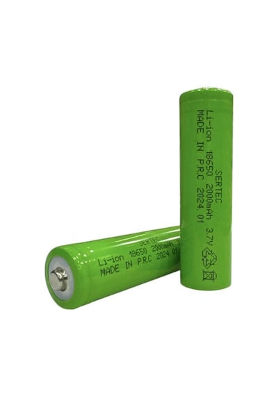 18650 3.7v 2000 Mah 1c Li-ion Şarjlı Pil Başlı