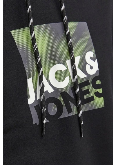 Jack & Jones Jack&jones Jcologan Sweat Hood Aw23 Siyah 001