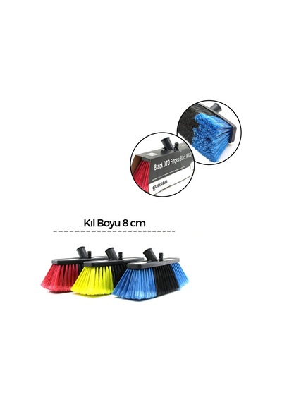 Günsan Black Standart Oto Yıkama Fırçası 8 Sıra - 8 Cm Kıl Boyu, Kutulu- 12'li Paket