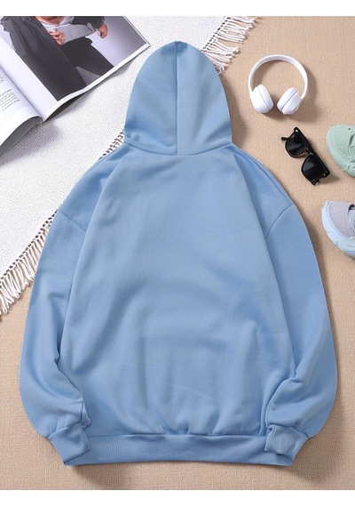 Uyguntarz Unisex Thousand Baskılı Oversize Sweatshirt Bebe Mavisi