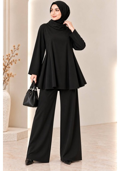 Miss Meliss Oysho Kumaş Oversize Salaş Tunik Siyah Siyah