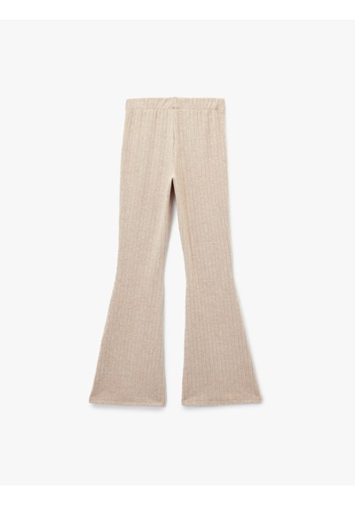 Koton Rahat Kesim Beli Lastikli İspanyol Paça Pijama Altı Vızon Melanj 6wlk40212mk Vizon