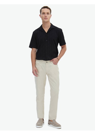 Kip Bej Denim Slim Fit Casual Pamuk Karışımlı Pantolon Bej