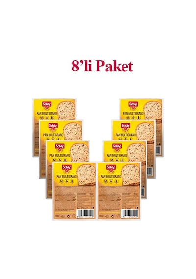 Schar Pan Multigrano Glutensiz Ketenli Ayçekirdekli Ekmek 8 x 250 G