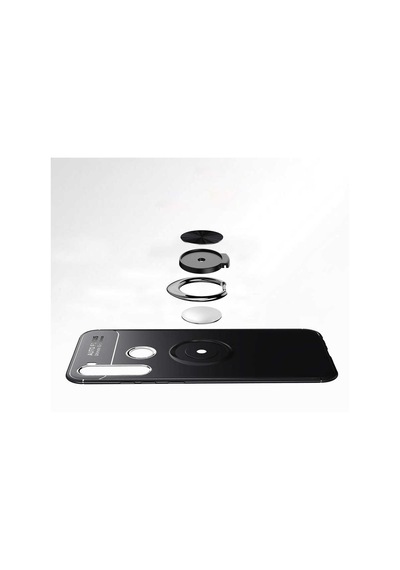 Xiaomi Redmi Note 8 Kılıf Zore Ravel Silikon Kapak Siyah-Rose Gold