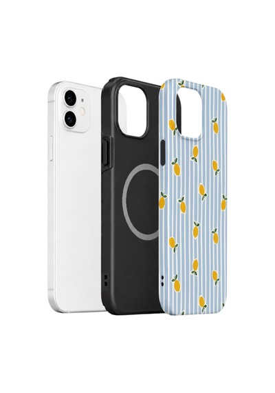 Apple iPhone Uyumlu 11 Vorian Çift Katmanlı Magsafe Kılıf Tiny Lemon Rain