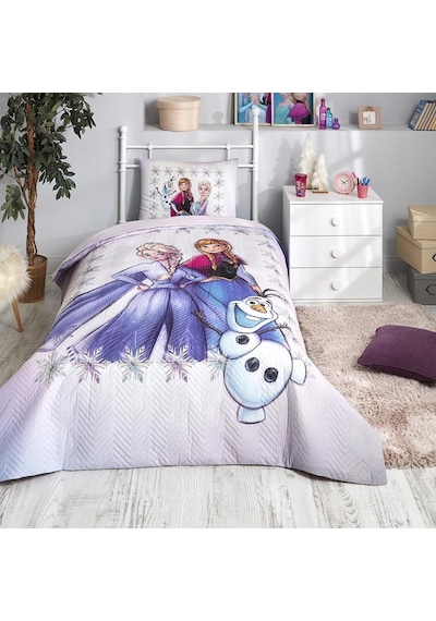 Özdilek Frozen Frosted Tek Kişilik Disney Lisanslı Lastikli Çarşaf Kapitone Çocuk Nevresim Takımı