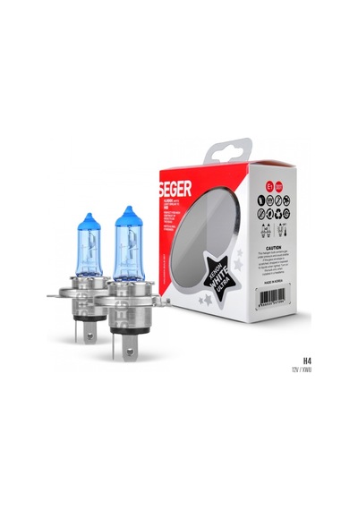 Seger H4 12v 60/55w Xenon White Ultra 4.000k Beyaz Işık P43 Tırnaklı