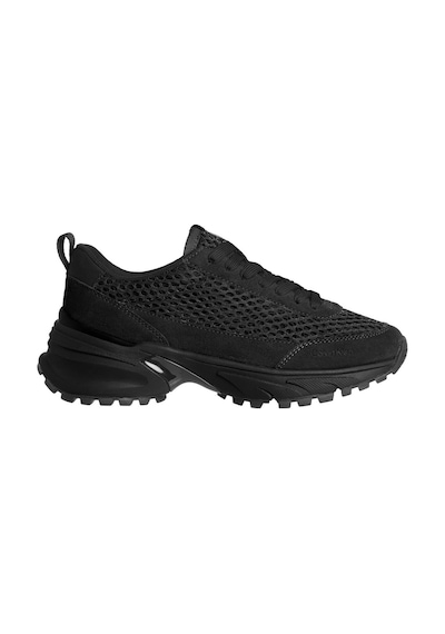 Calvin Klein Kadın Hike Runner Lace Up Techmix Siyan Sneaker-12864 Negru