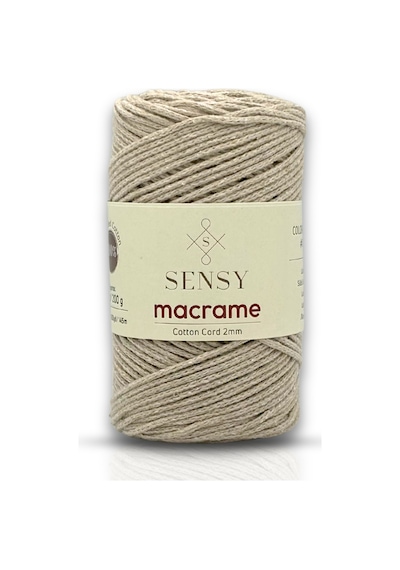 Premium Koton Pamuk Makrome İpi 2mm Cotton Zincir Makrome Çanta İpi Supla İpi Koton İp Sütlü Kahve