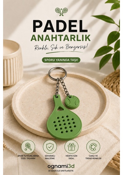 3d Baskı Padel Raketi Anahtarlık - Renk Seçenekli Mini Padel Anahtarlık 55055851