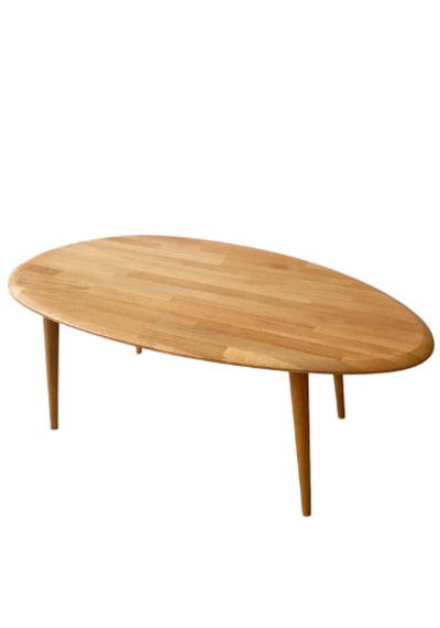 Fawdecor Asimetrik Masif Ahşap Modern İskandinav Oval Açık Meşe
