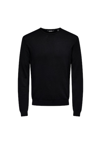 Only & Sons Erkek Bisiklet Yaka Regular Fit Kazak - 22020088 Siyah