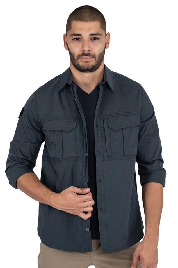 Combat Tactical Outdoor Taktik Gömlek Fermuar Cepli Koruma Swat Gömlek - 424 Antrasit