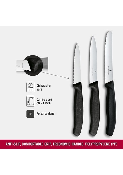 Victorinox 6.7113.34 Swiss Classic 3lü Bıçak Set, Siyah Diğer
