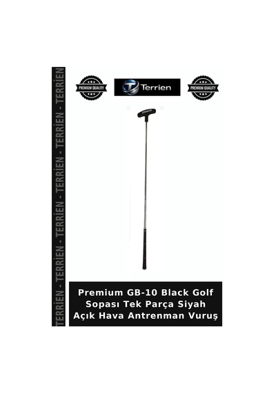 Premium Gb-10 Black Golf Sopası Tek Parça Siyah Açık Hava Antrenman Vuruş