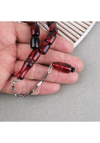 Sıkma Kehribar Püsküllü Efe Boy Kapsül Kesim 10x13mm Tesbih