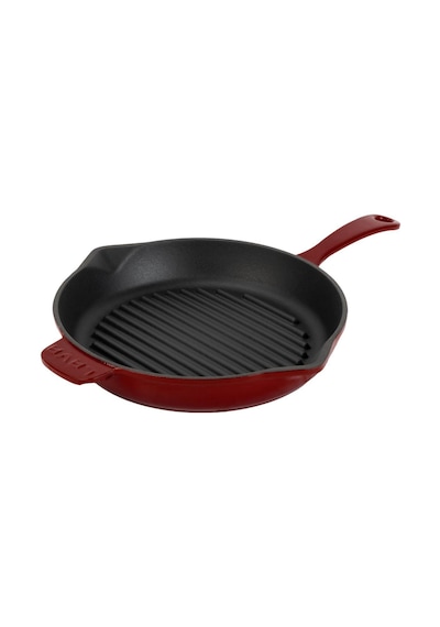 Lava Döküm Yuvarlak Izgara Tava Döküm Demir Yekpare Saplı Çap Ø 28cm.bordo Bordo